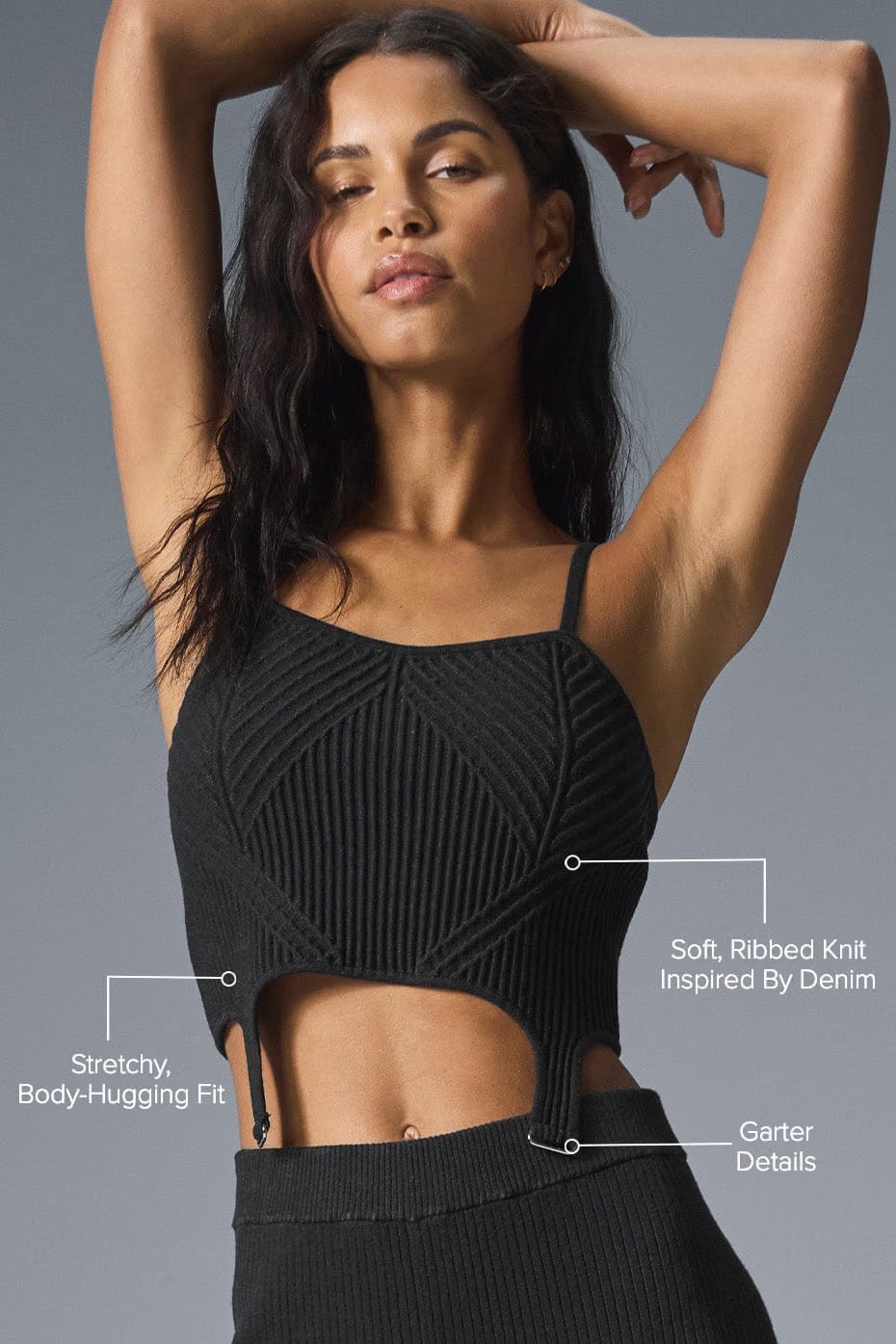 Alo Yoga Denim Knit Garter Tank