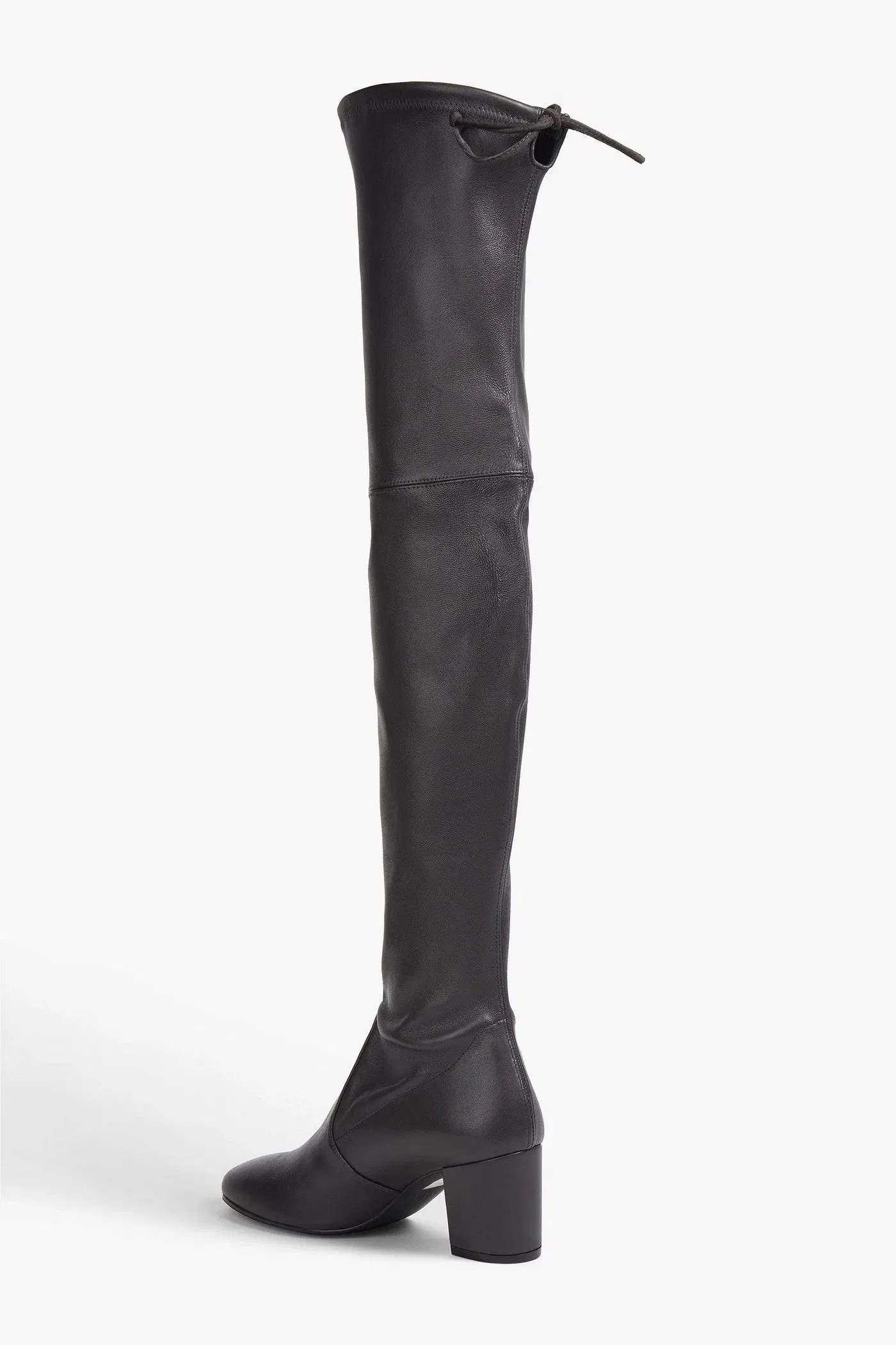 Stuart Weitzman Genna 60 Leather Thigh Boots Dark Gray Women's