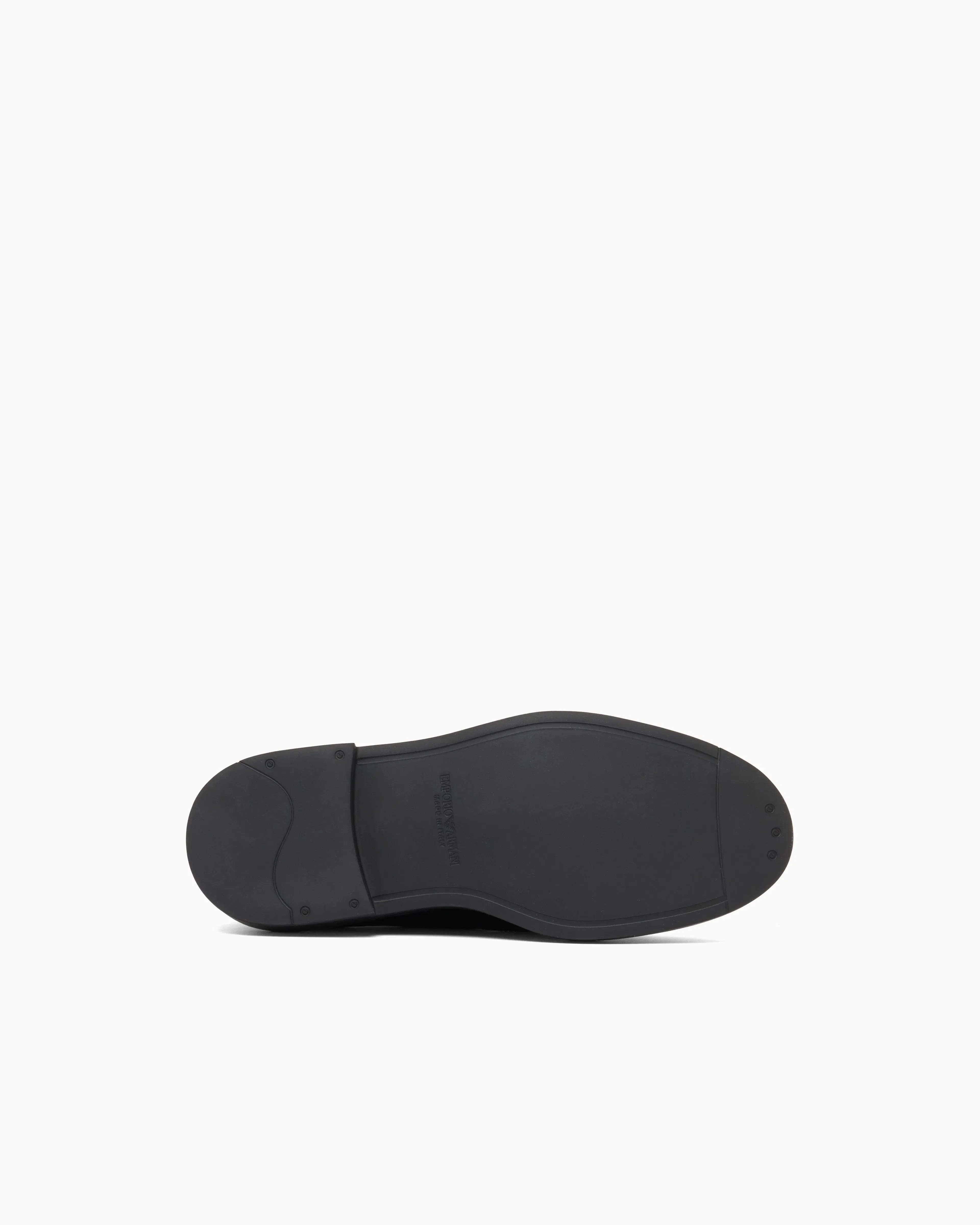 Emporio Armani Icon Pebbled Leather Chunky Monk Straps Black
