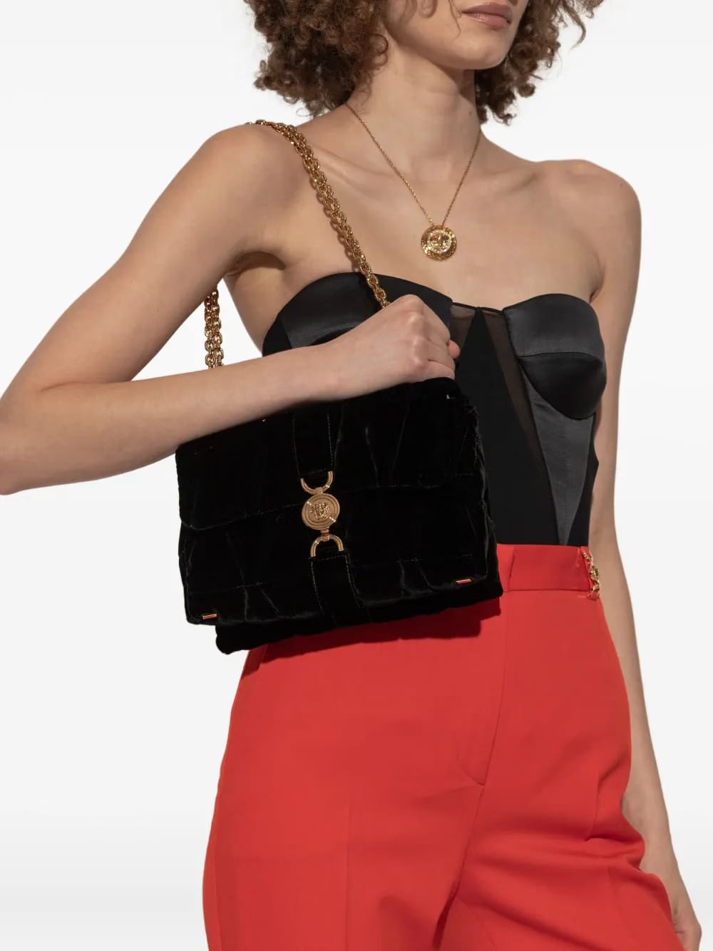 quilted chain tote bag