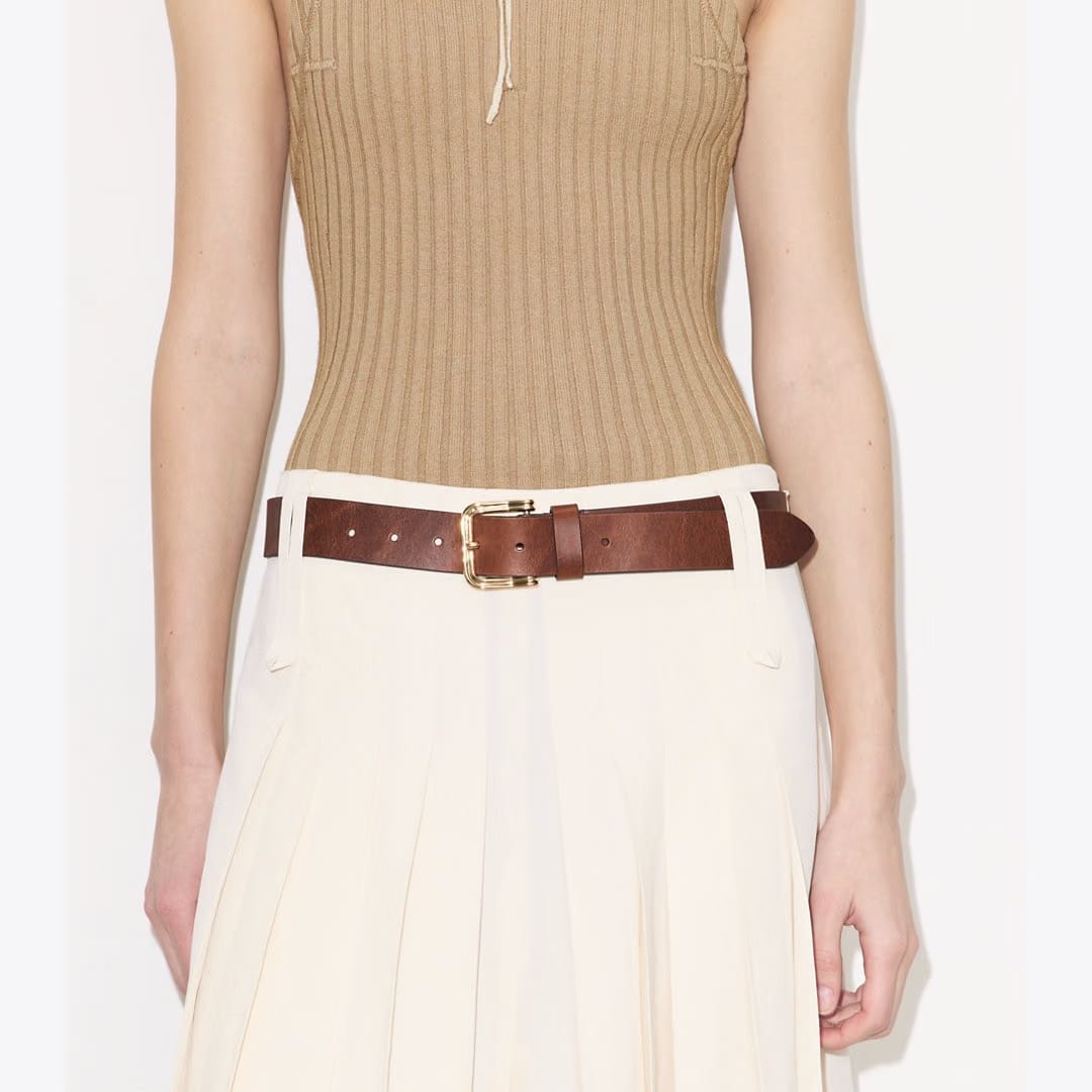 Tory Burch Double Wire Buckle Belt Black / Gold
