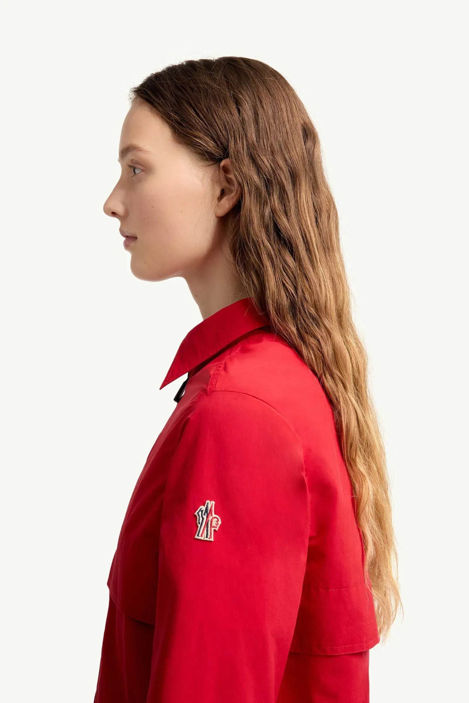 Moncler Technical Froissé Long Sleeve Shirt Red Red
