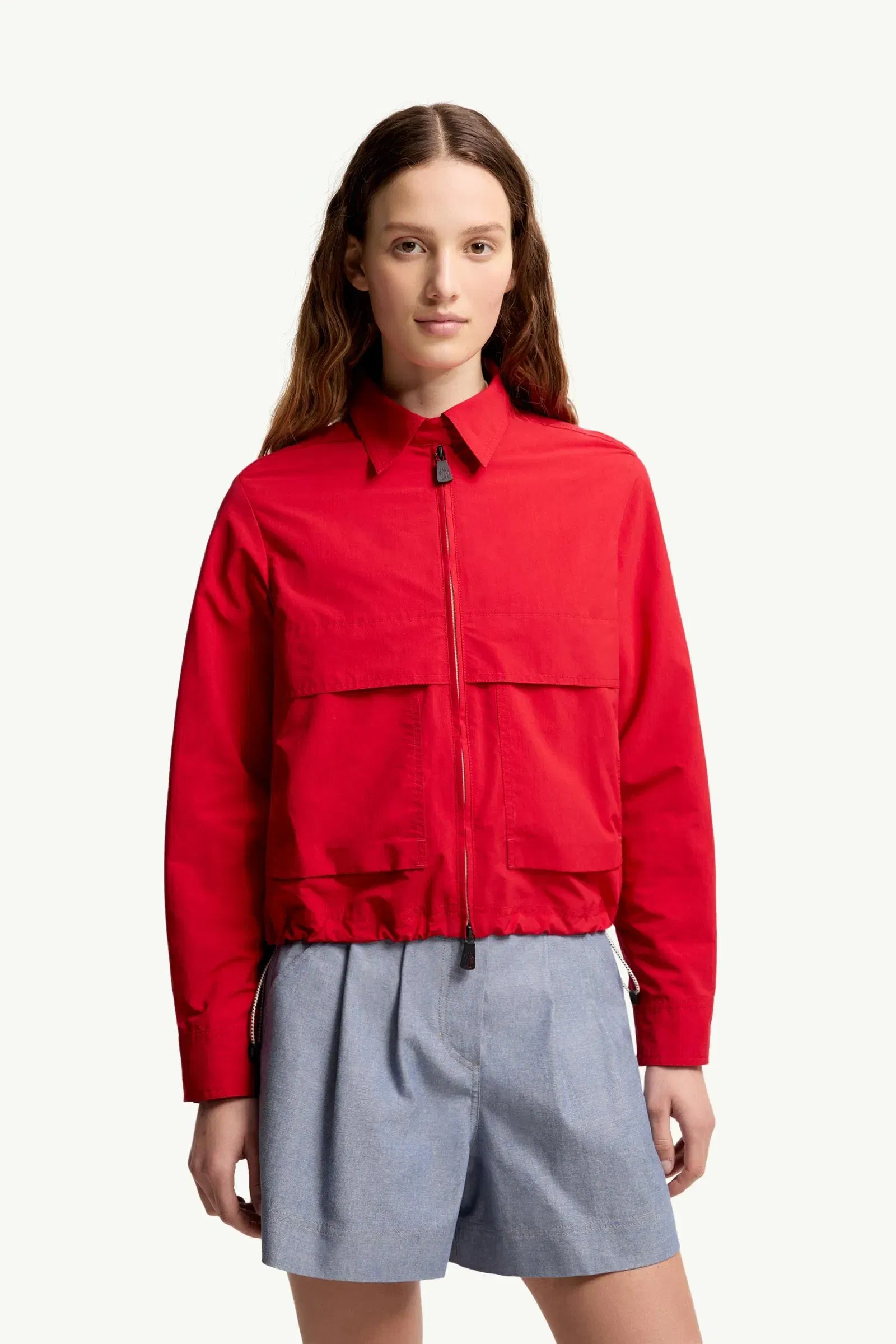 Moncler Technical Froissé Long Sleeve Shirt Red Red