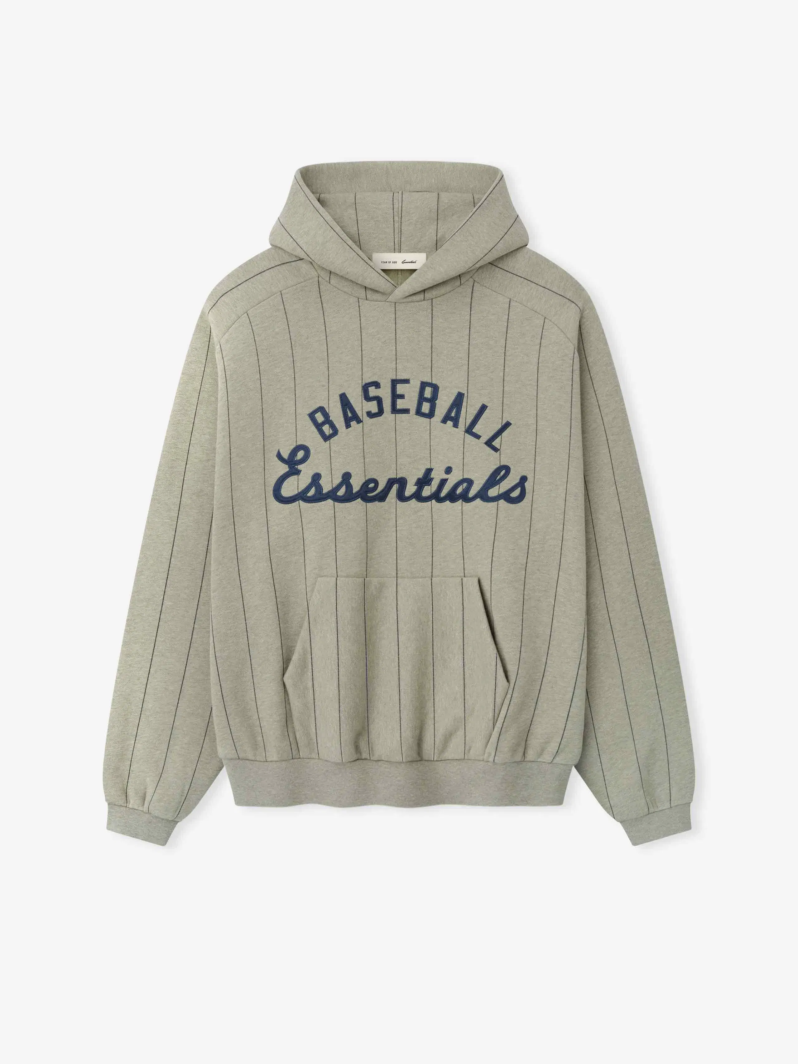 Essentials Mlb Raglan Sport Hoodie Seal Heather W Black Pinstripes