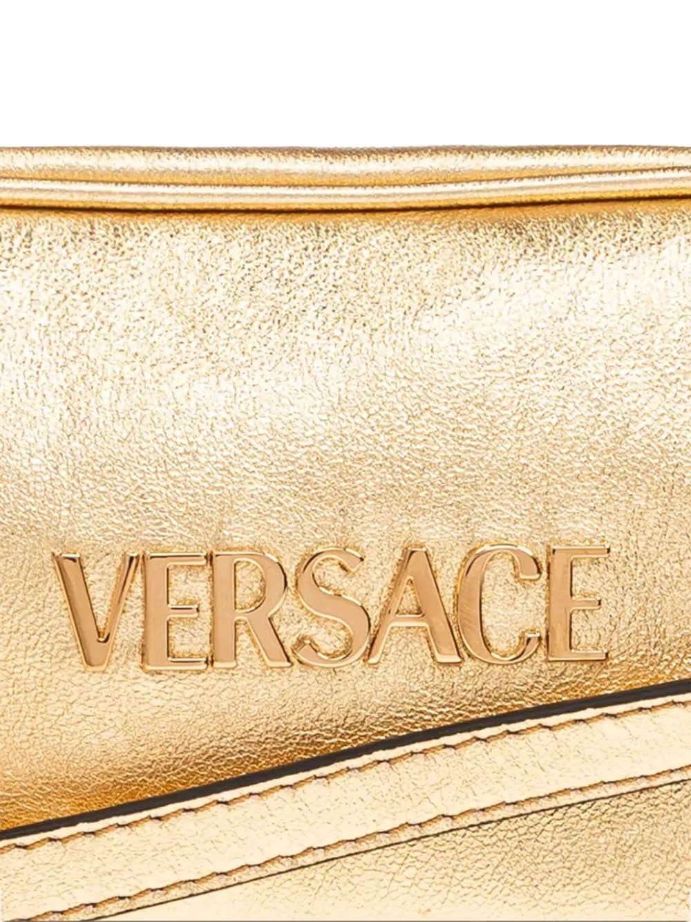 metallic leather shoulder bag