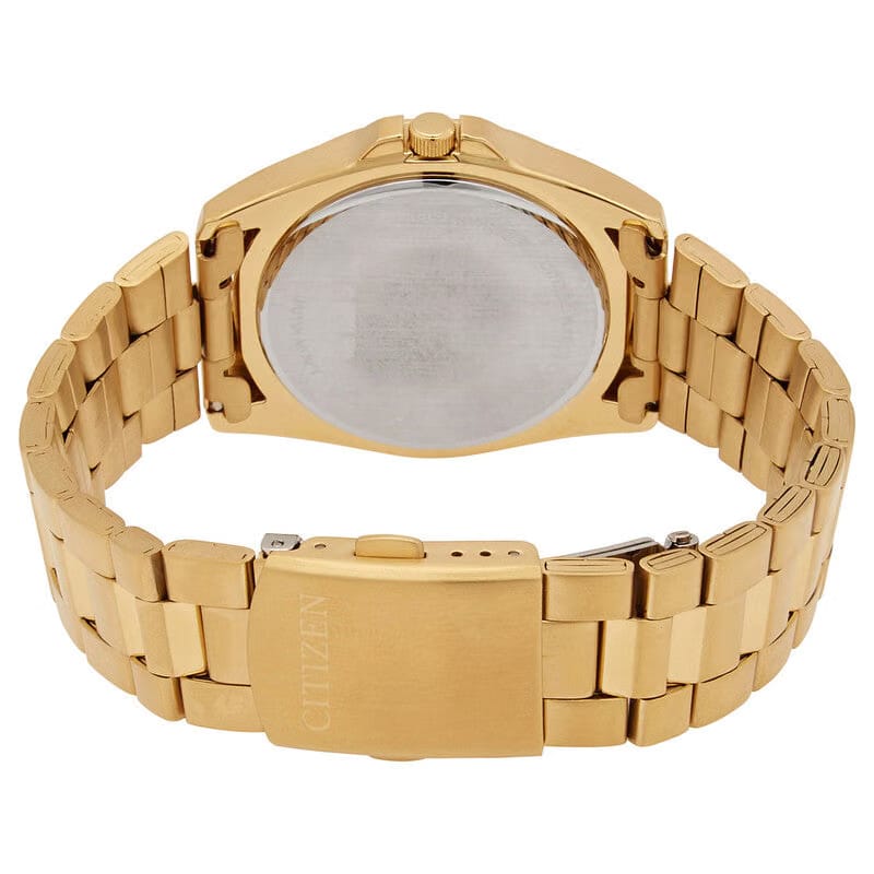 Citizen Quartz Black Dial Yellow Gold-Tone Mens Watch