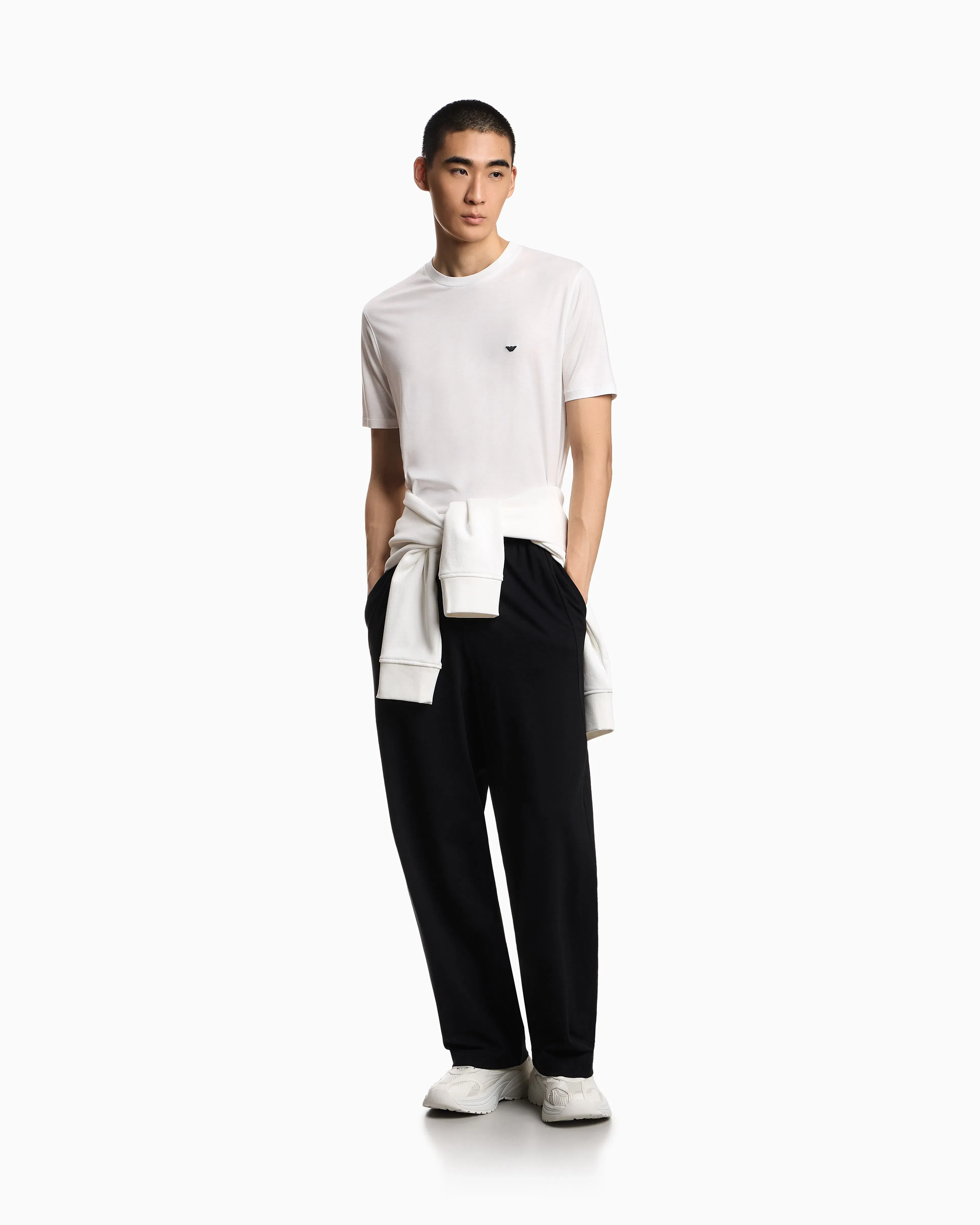 Emporio Armani Jersey trousers with an elasticated waist