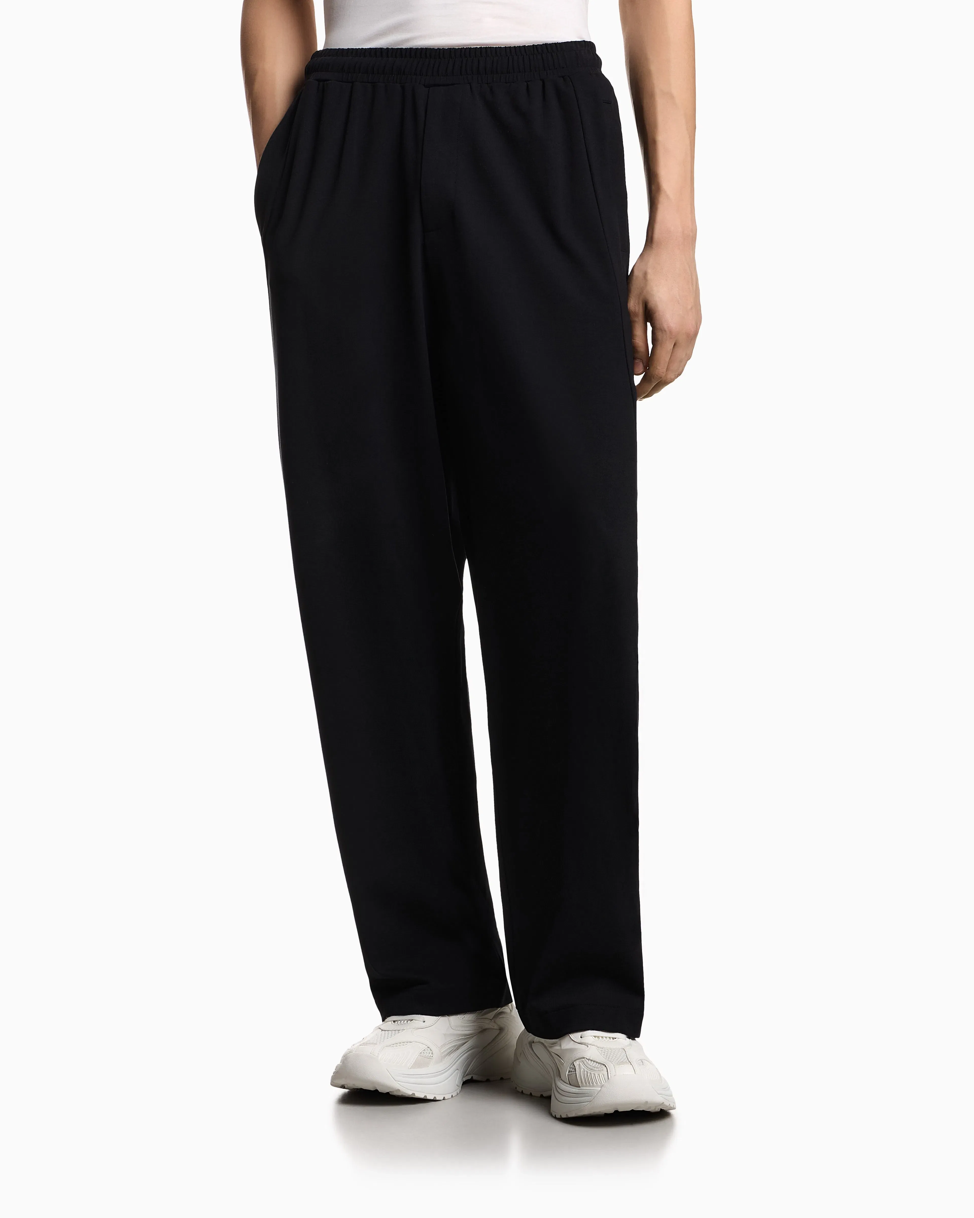 Emporio Armani Jersey trousers with an elasticated waist