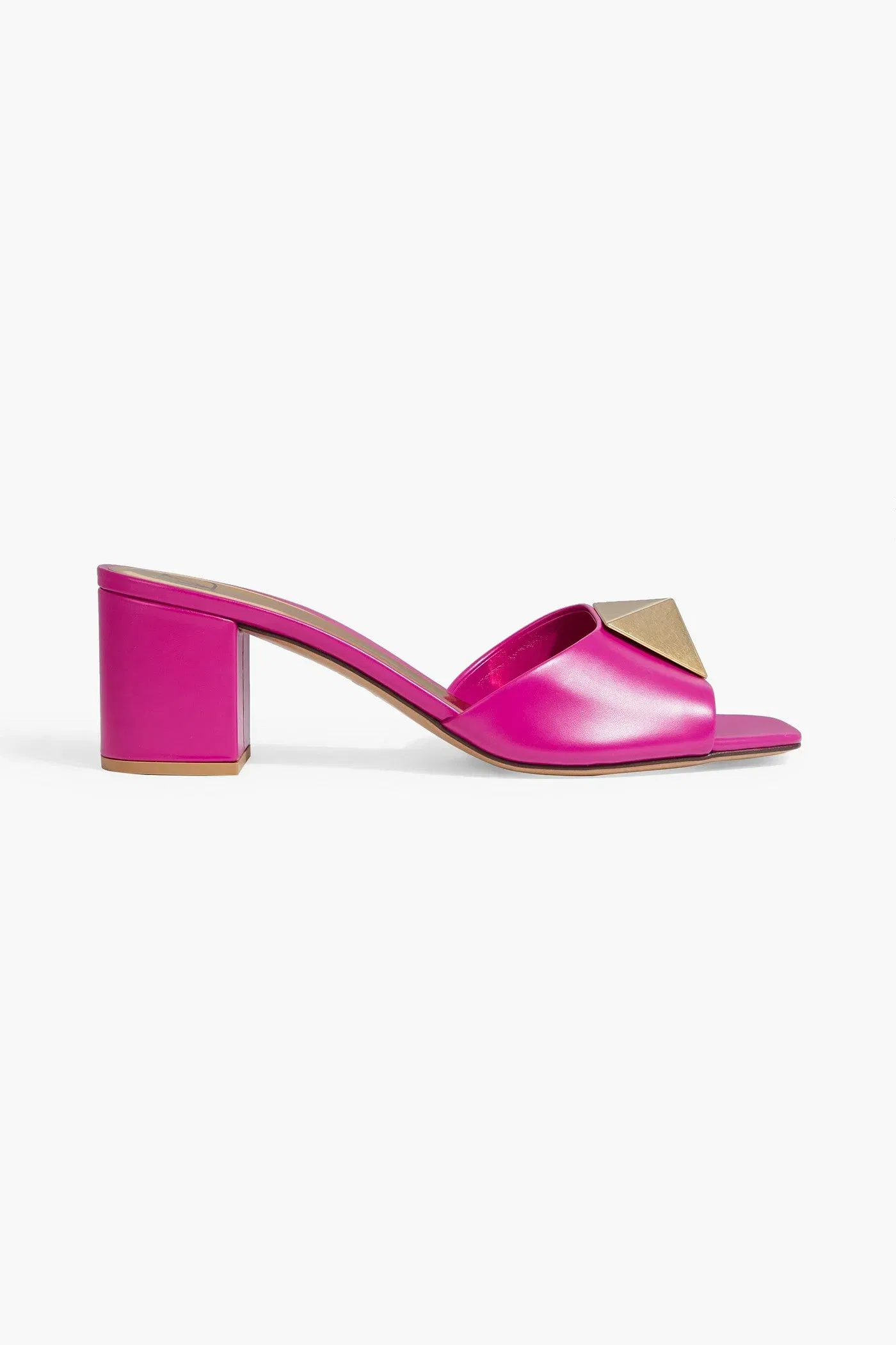 Valentino Garavani One Stud Leather Mules Magenta Women's