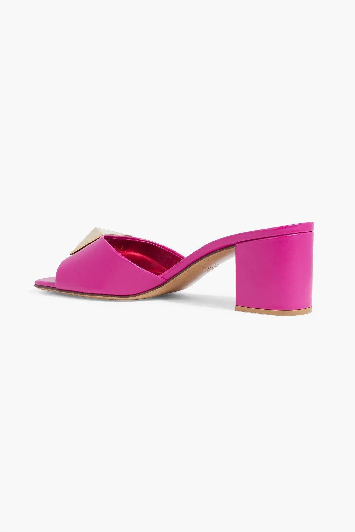 Valentino Garavani One Stud Leather Mules Magenta Women's