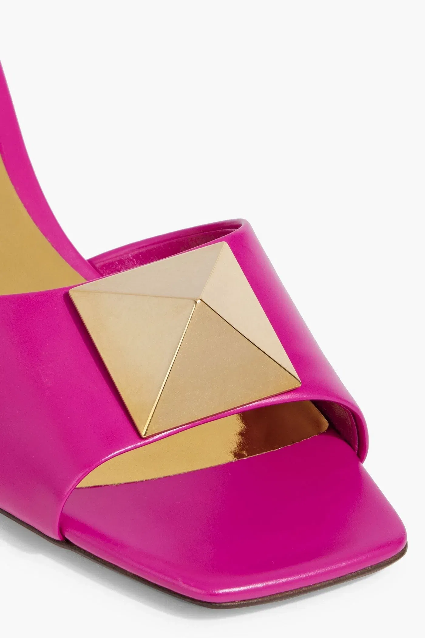 Valentino Garavani One Stud Leather Mules Magenta Women's