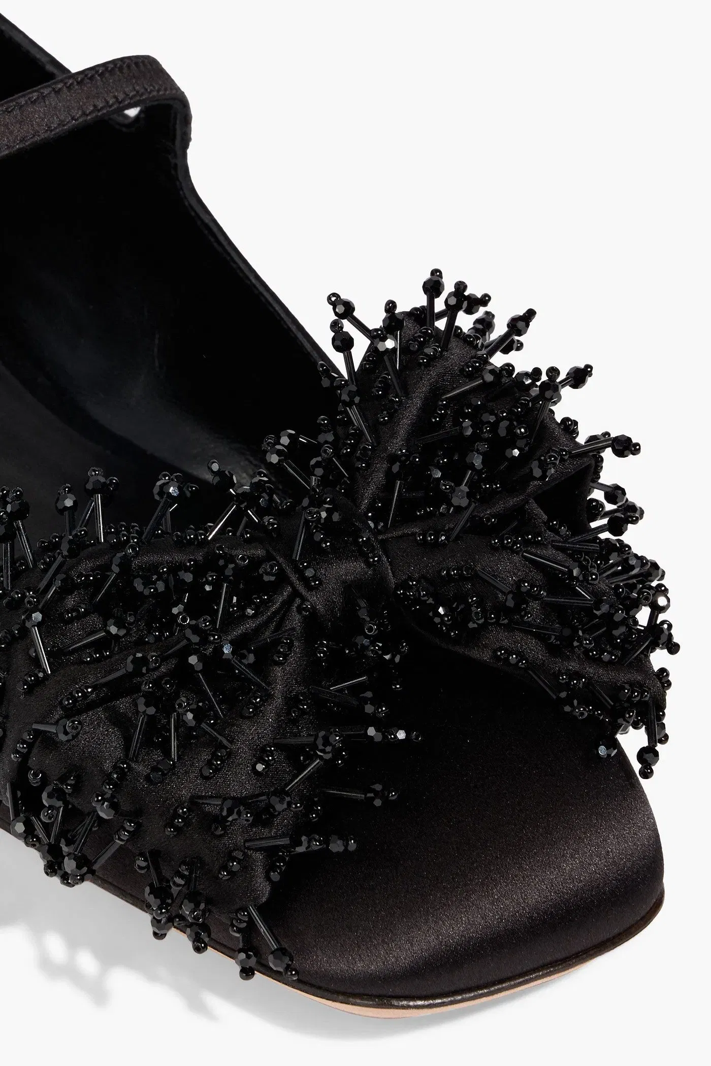 Valentino Garavani Bowjane Embellished Satin Mary Jane Pumps Black Women's