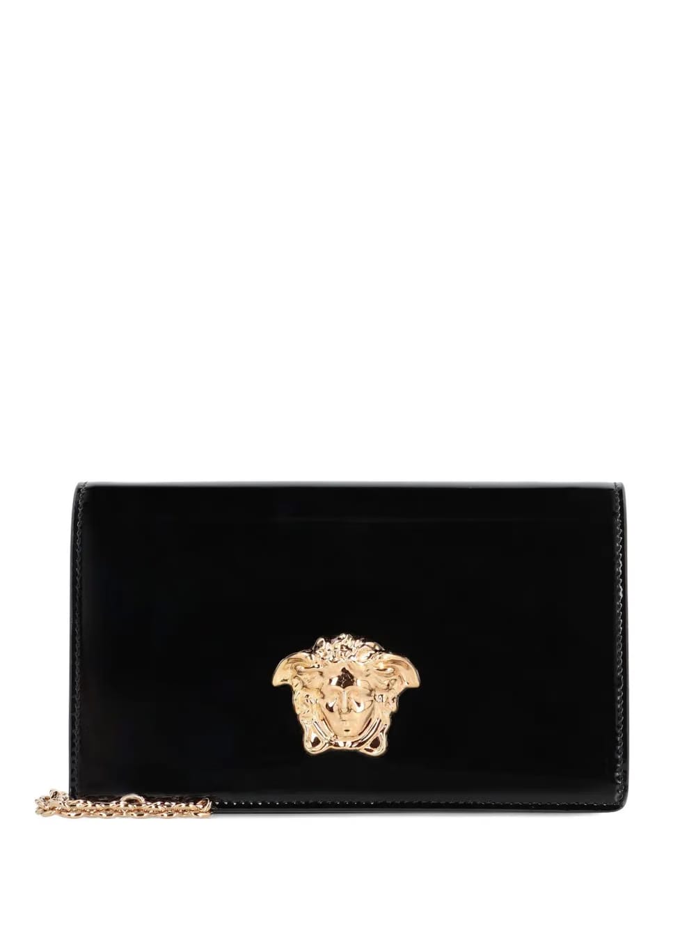 Medusa patent-leather clutch bag