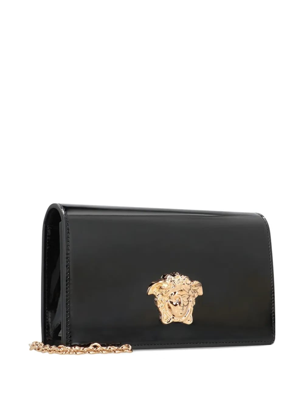 Medusa patent-leather clutch bag