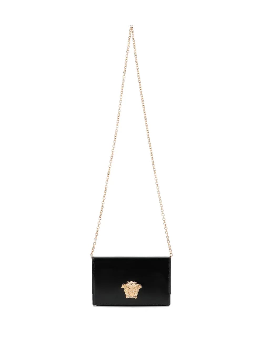 Medusa patent-leather clutch bag