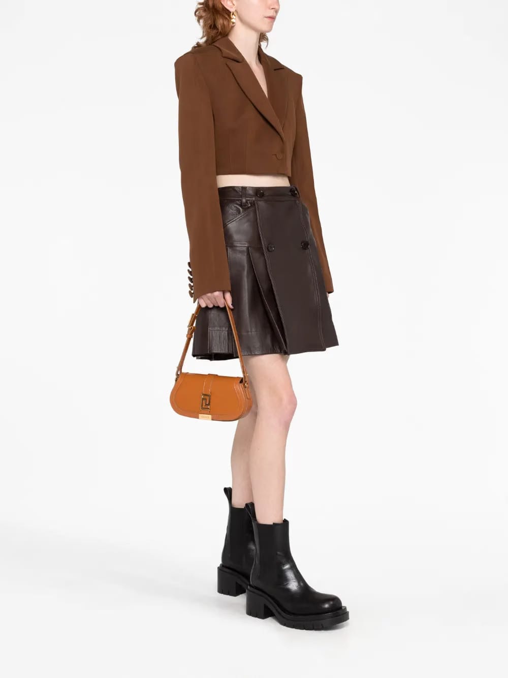Mini Greca Goddess leather shoulder bag