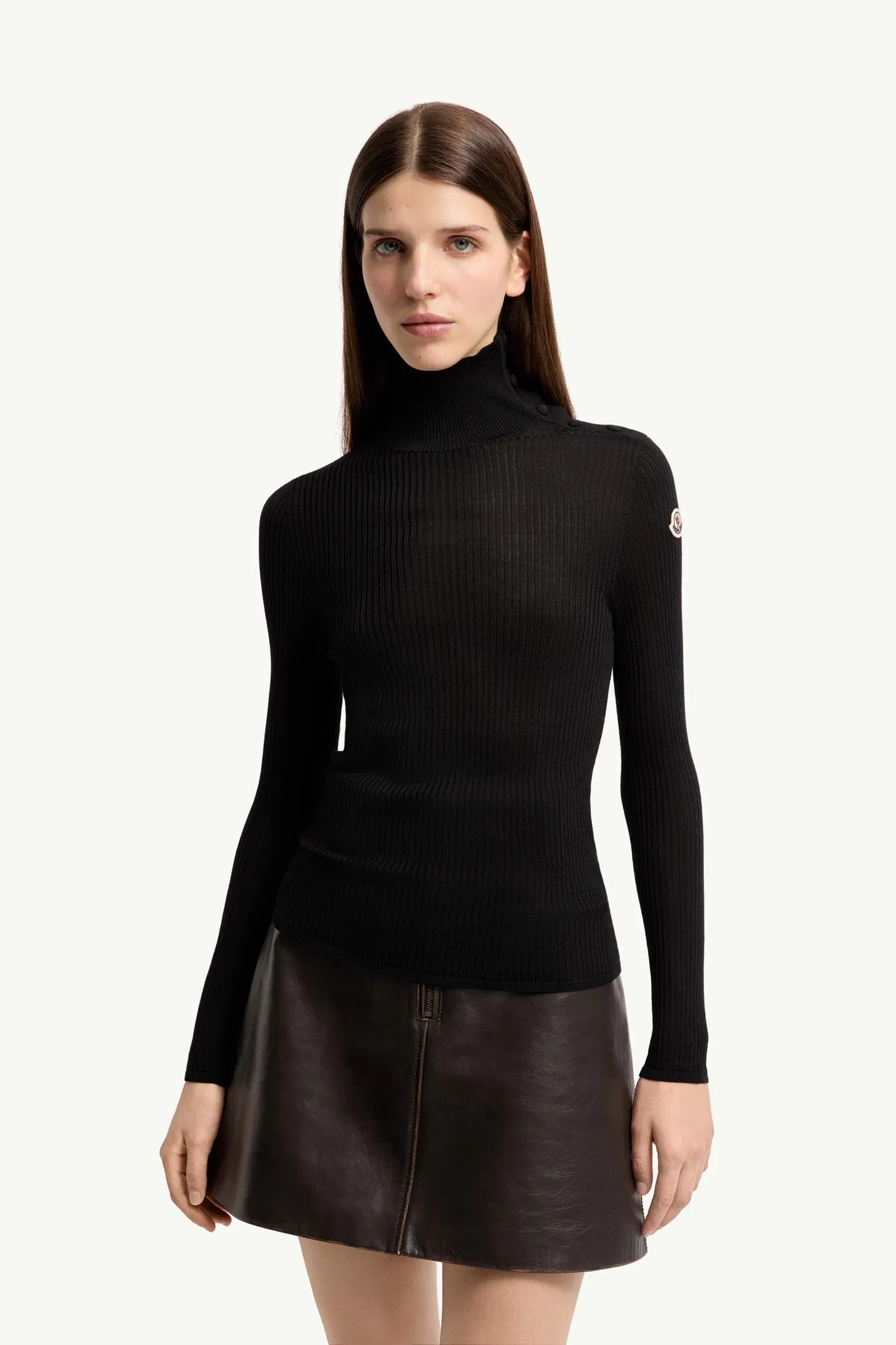 Moncler Textured Wool Sweater Black Black