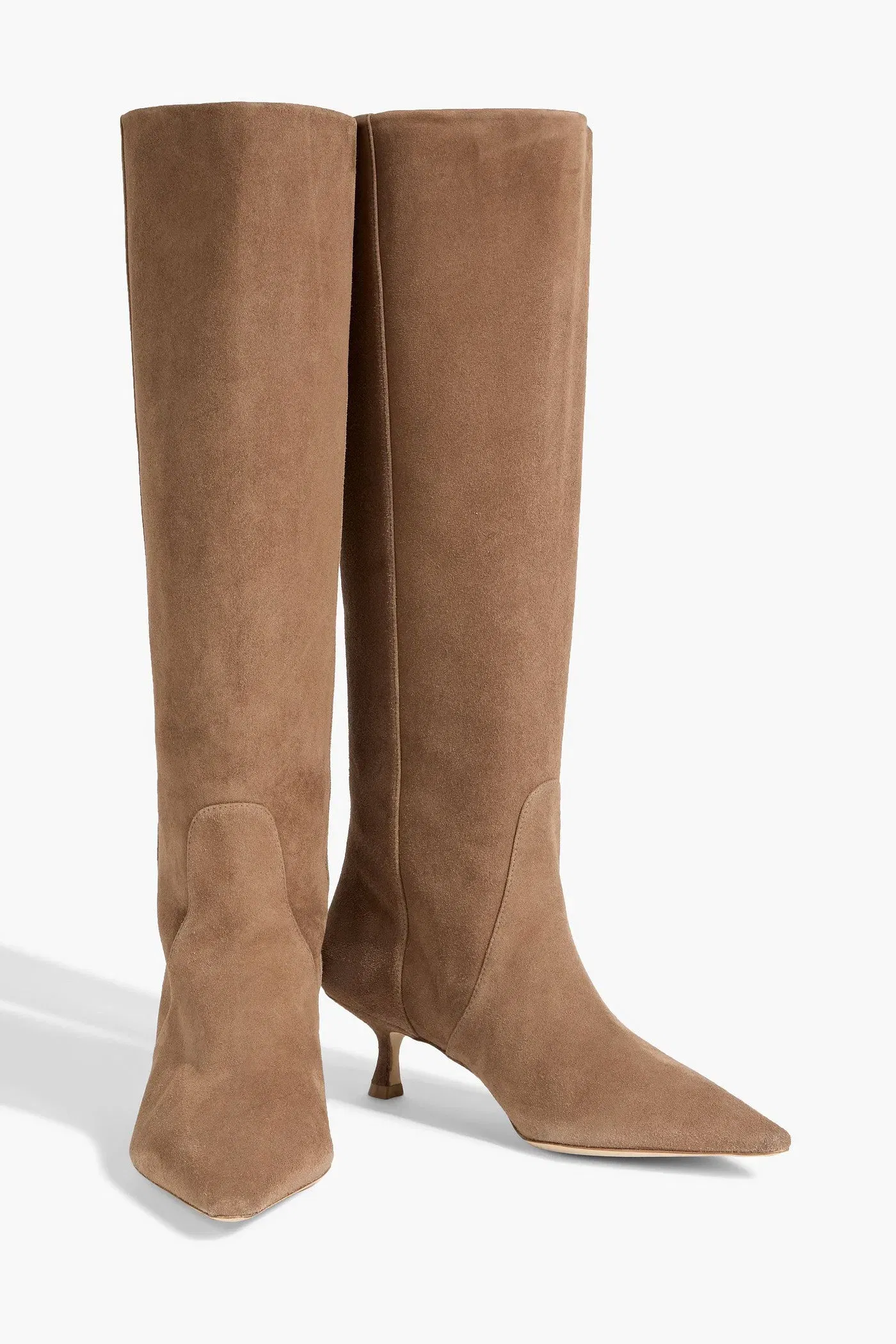 Stuart Weitzman Naomi 50 Suede Knee Boots Camel Women's