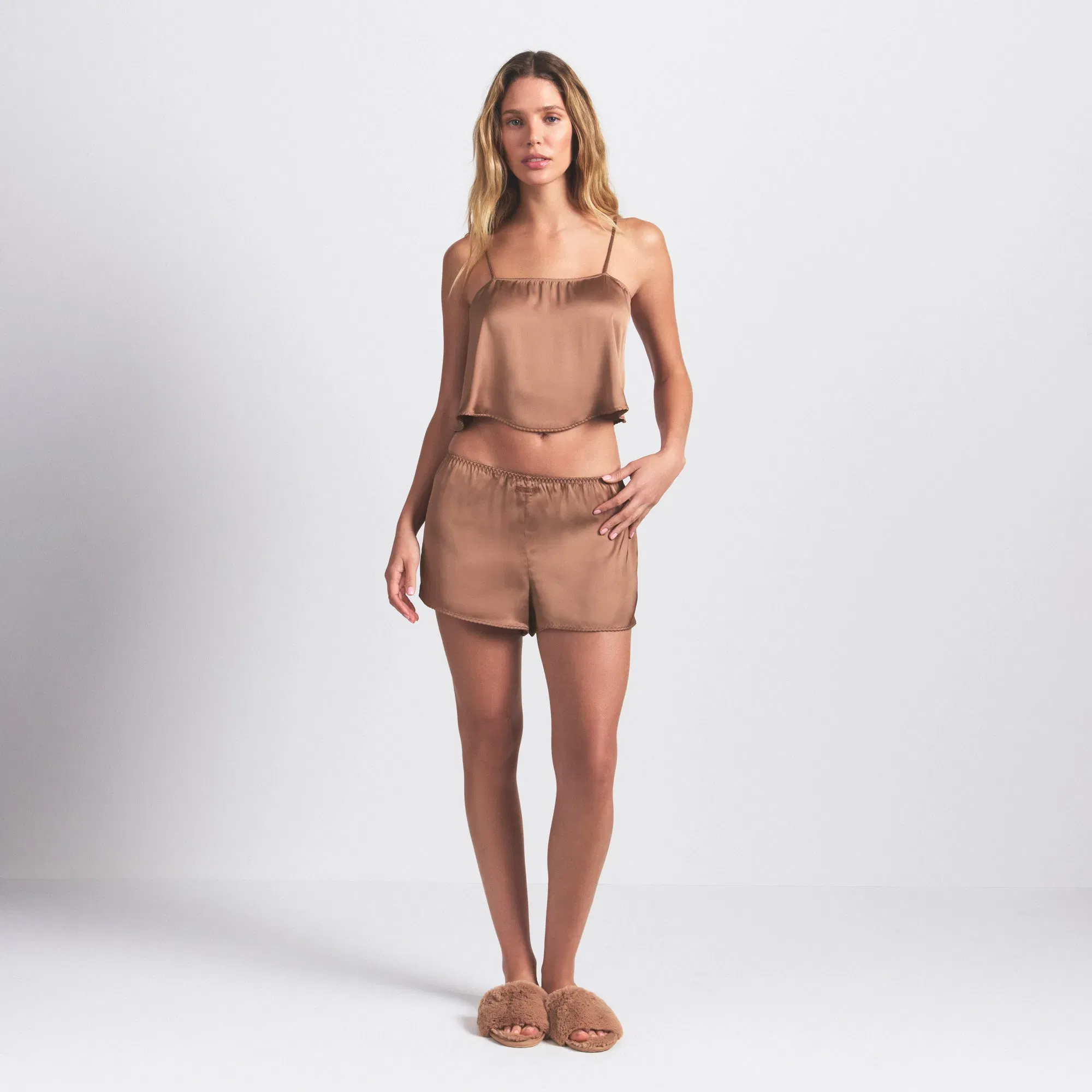 WOVEN SHINE CAMI AND SHORT SLEEP SET | SIENNA