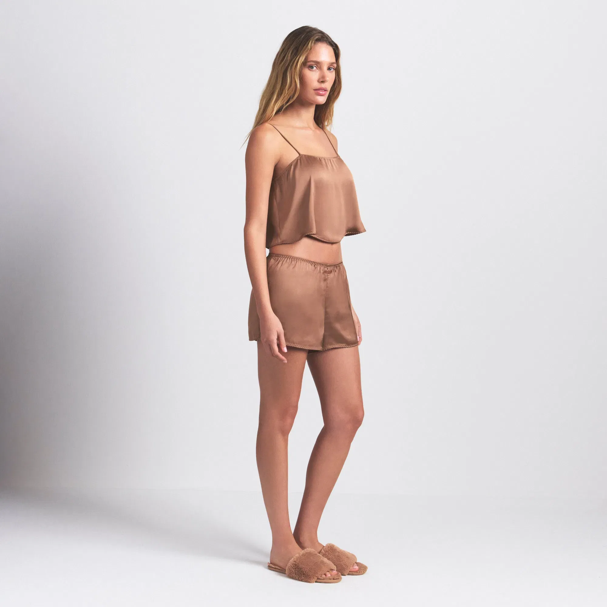 WOVEN SHINE CAMI AND SHORT SLEEP SET | SIENNA