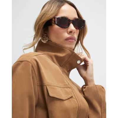 Beige Funnel Neck Drawstring Jacket