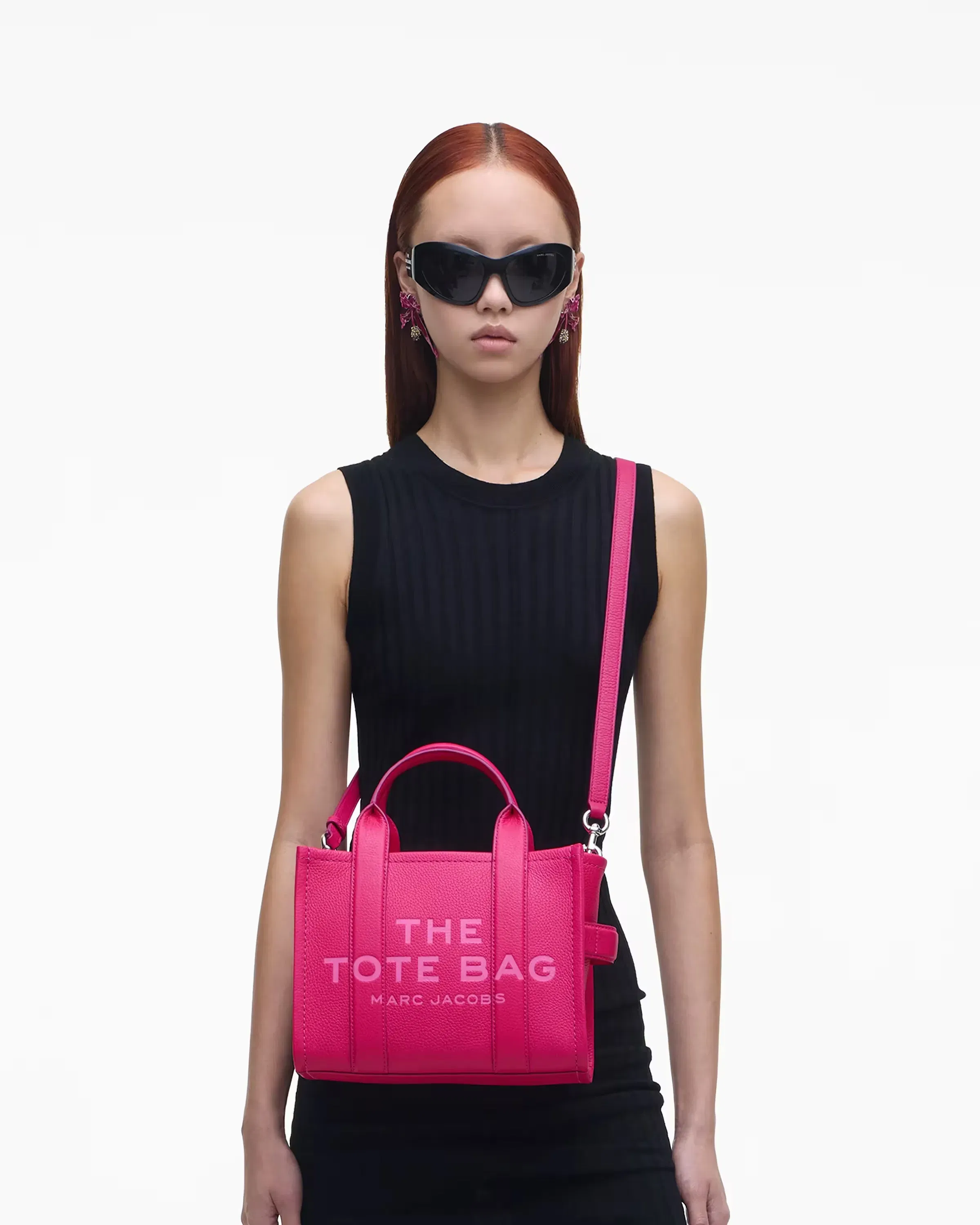 Marc Jacobs The Leather Small Tote Bag Hot Pink