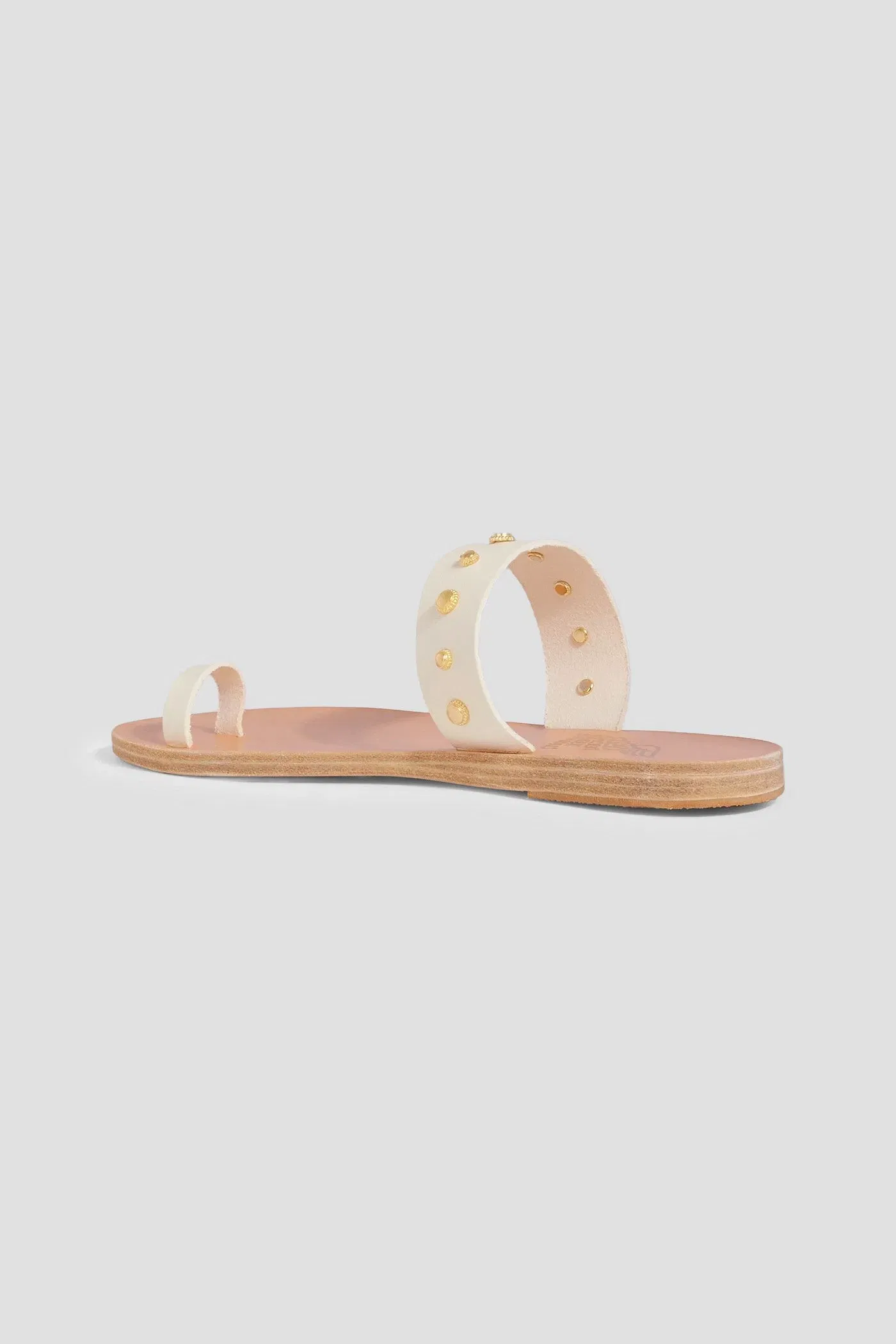 Ancient Greek Sandals Thalia Studded Leather Sandals Ivory Women's