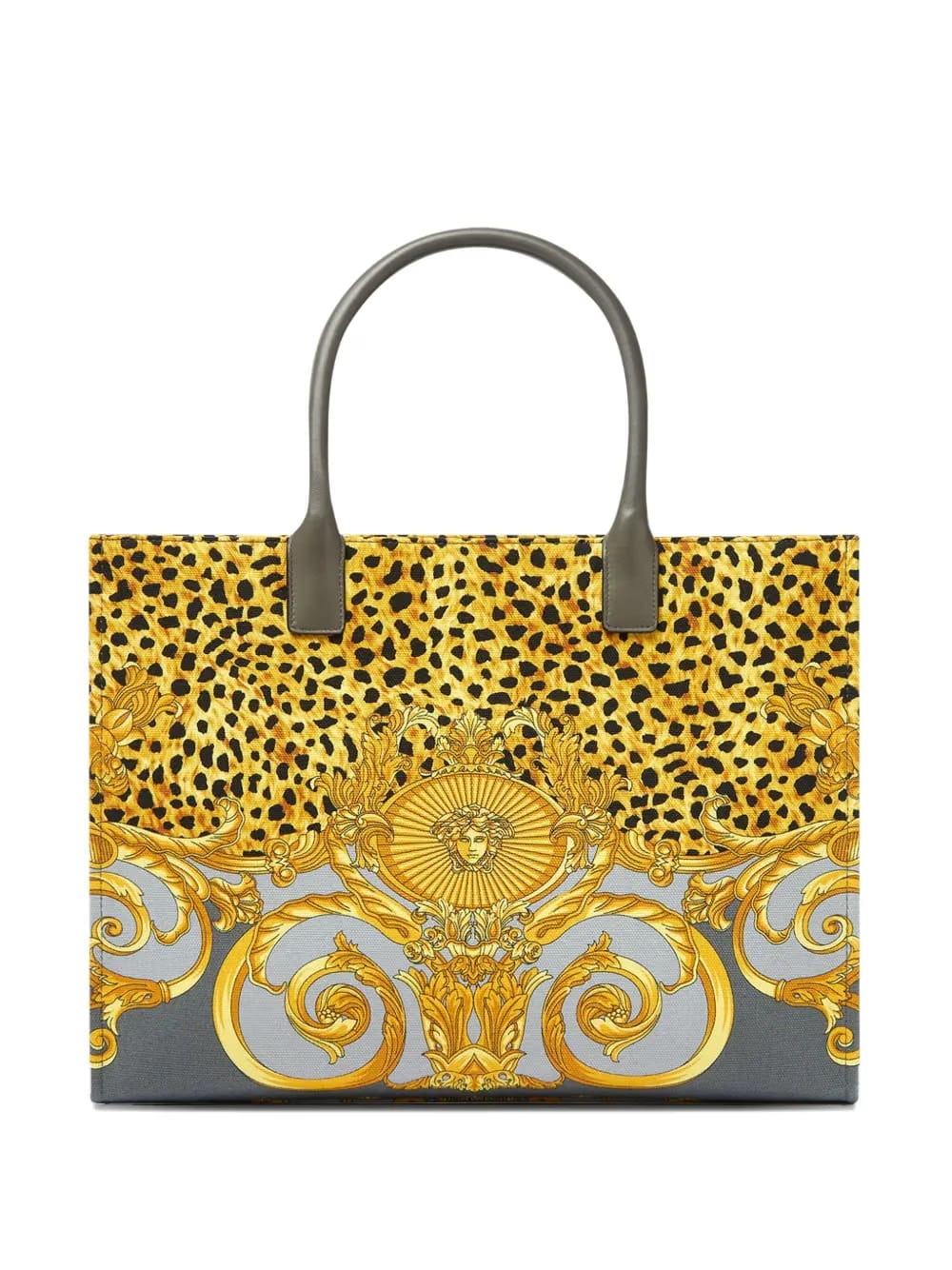 leopard-print baroque tote bag