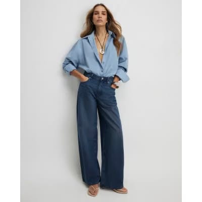 Blue Classic Barrel Jeans