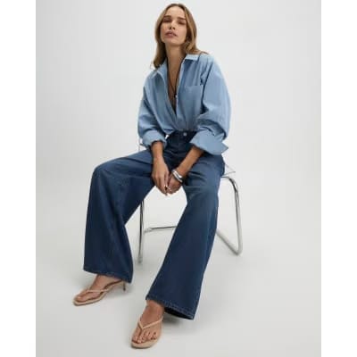 Blue Classic Barrel Jeans