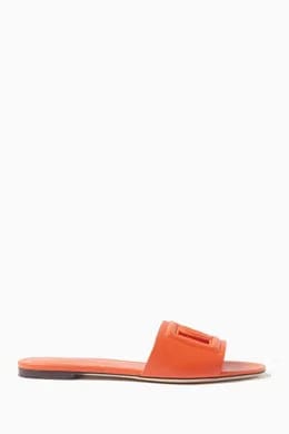 Bianca Logo-detail Slide Sandals in Leather