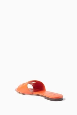 Bianca Logo-detail Slide Sandals in Leather