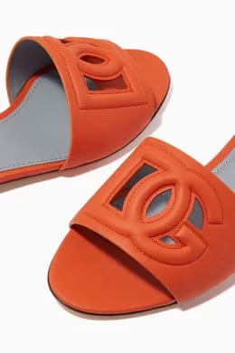 Bianca Logo-detail Slide Sandals in Leather