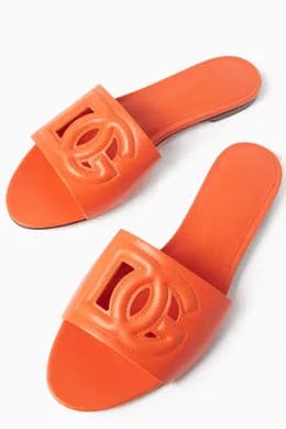 Bianca Logo-detail Slide Sandals in Leather