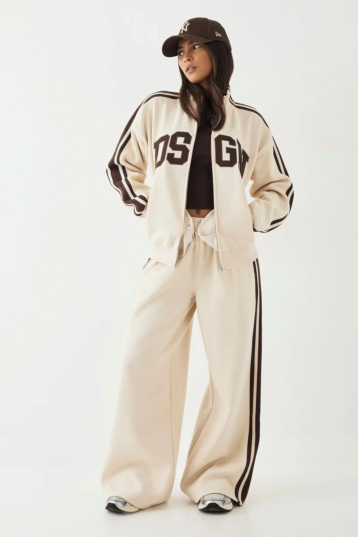 DSGN Studio Side Stripe Funnel Neck Zip Through Bomber Tracksuit