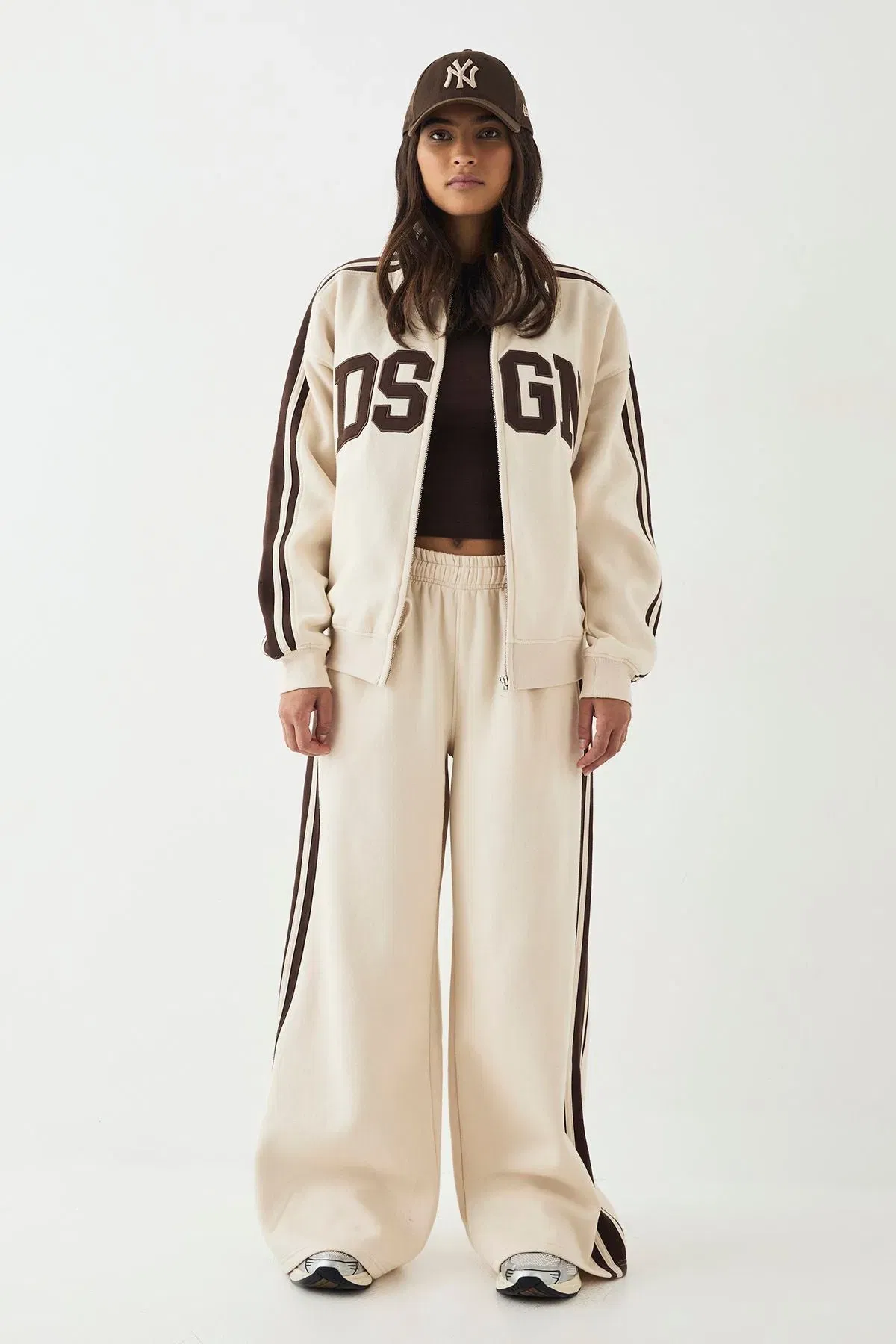 DSGN Studio Side Stripe Funnel Neck Zip Through Bomber Tracksuit