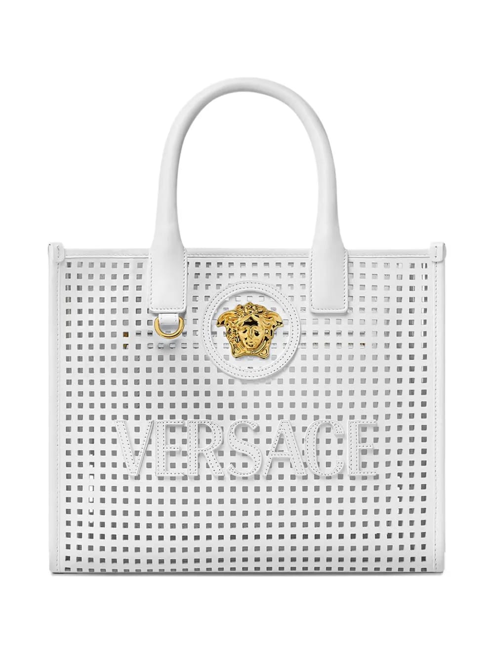 small medusa-plaque perforated tote bag