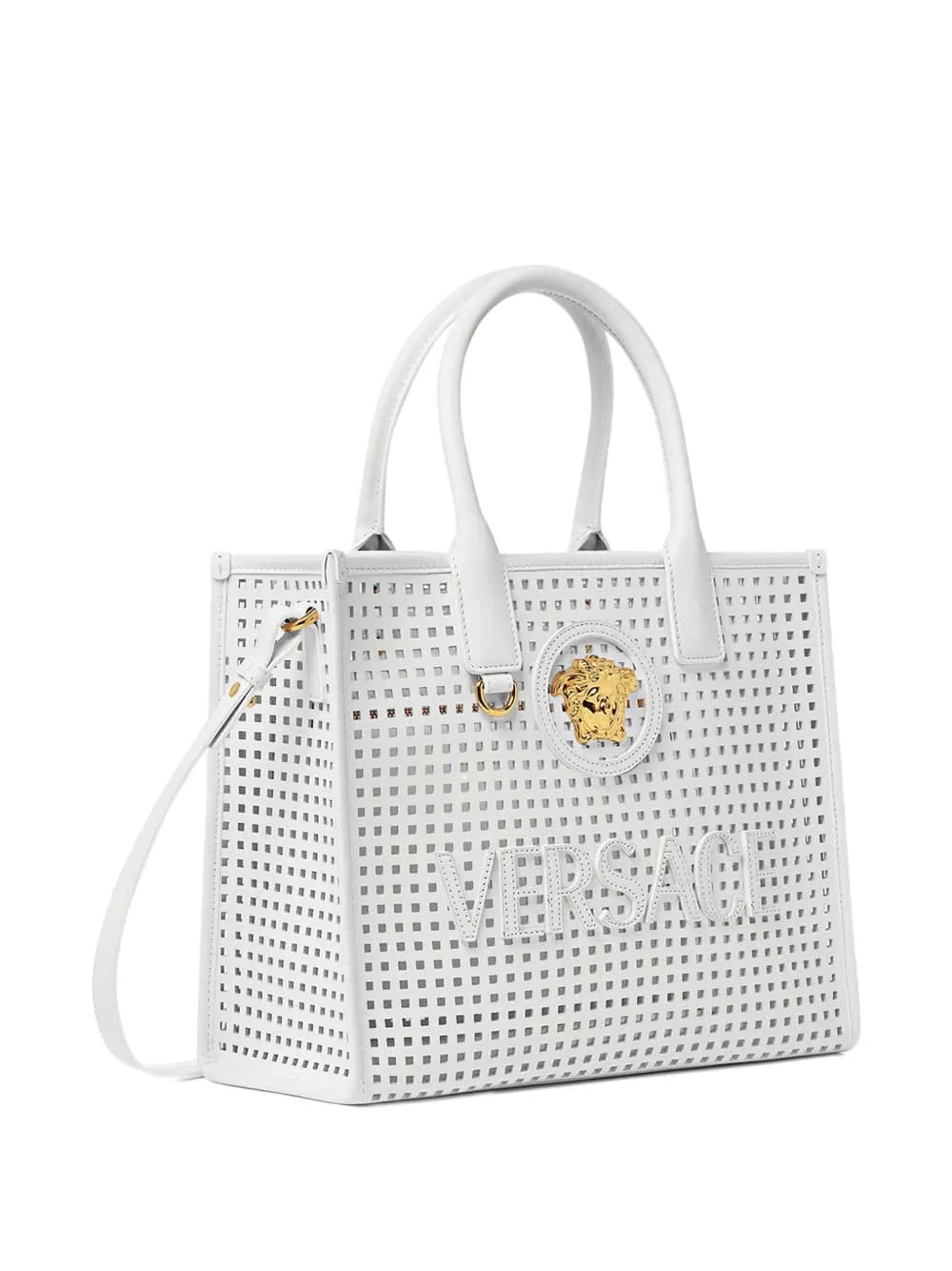 small medusa-plaque perforated tote bag
