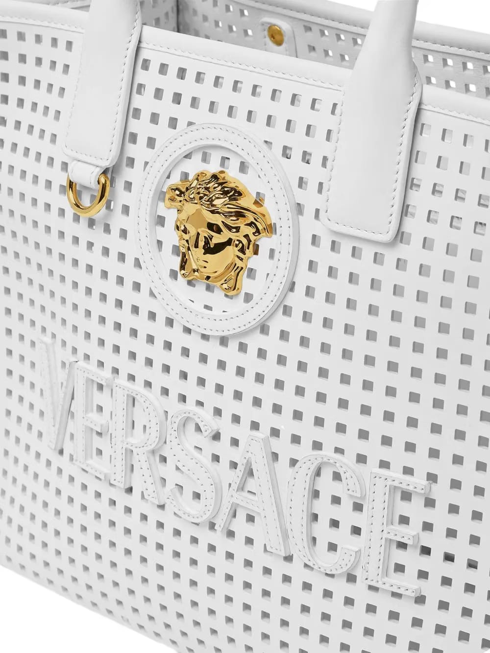 small medusa-plaque perforated tote bag