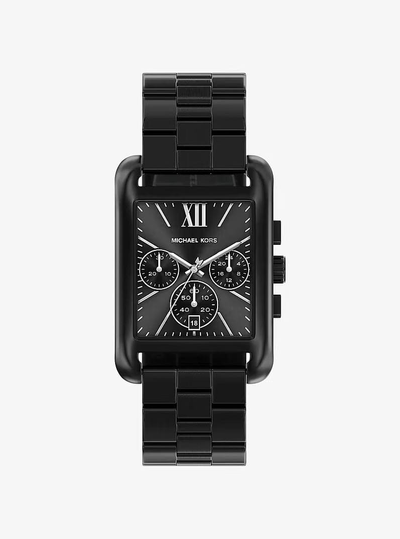 Michael Kors Oversized Monroe Black-Tone Watch Black