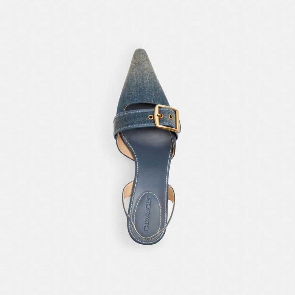 Women's Coach Margot Slingback In Loved Denim Dark Indigo