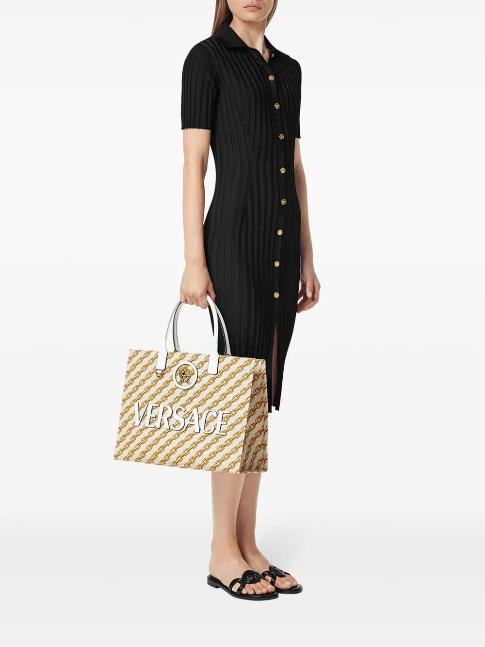 large Chain Stripes La Medusa tote bag