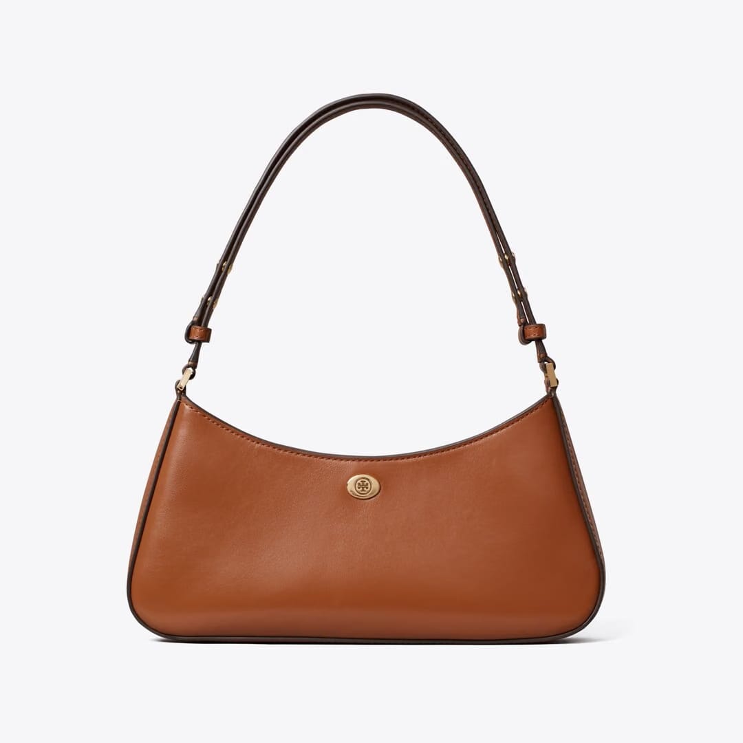 Tory Burch Robinson Zip Top Shoulder Bag Aged Tan