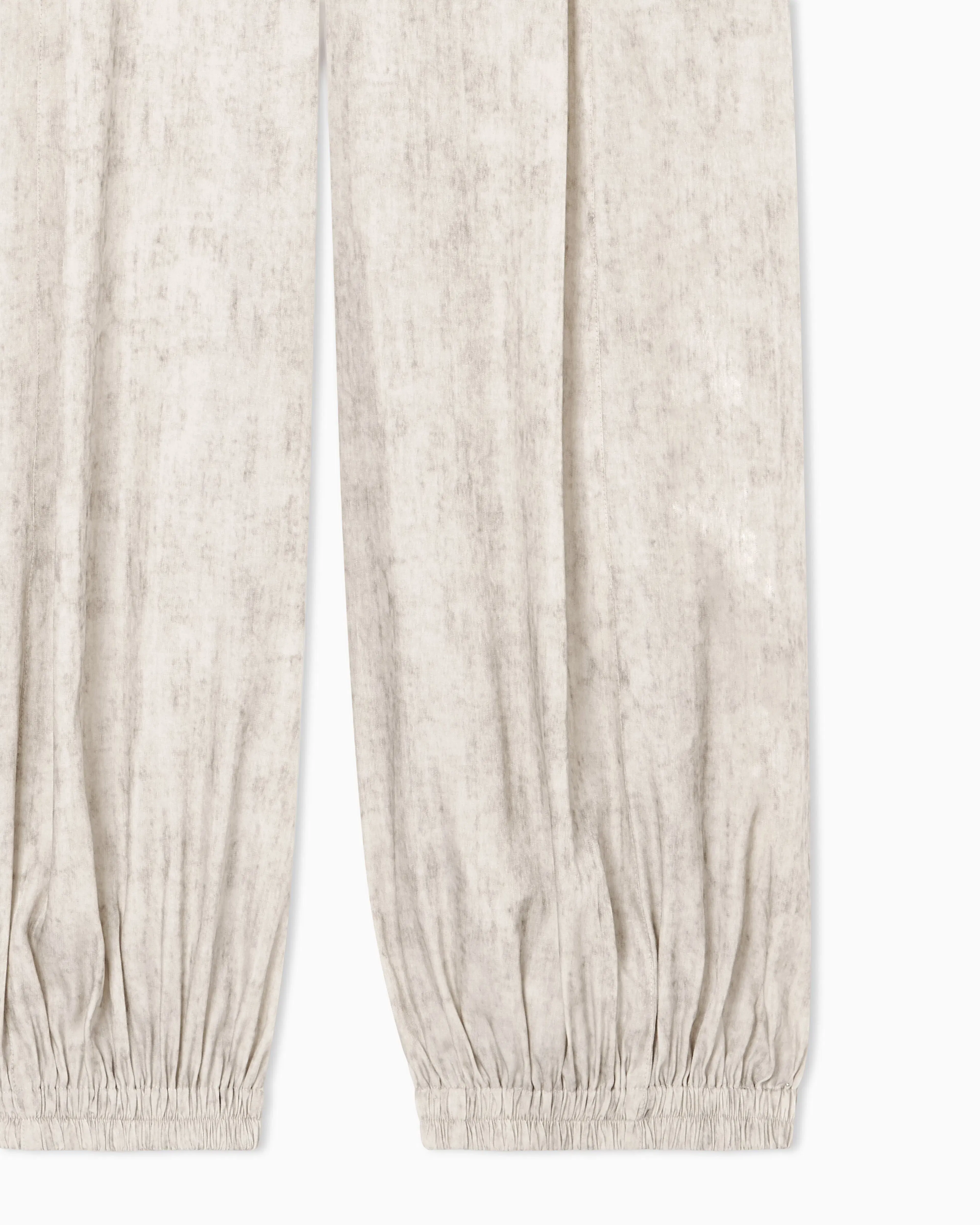 Emporio Armani Flowing fabric trousers with a mottled-effect print
