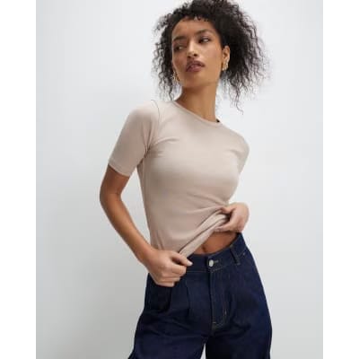 White & Beige Fitted T-Shirt Multipack