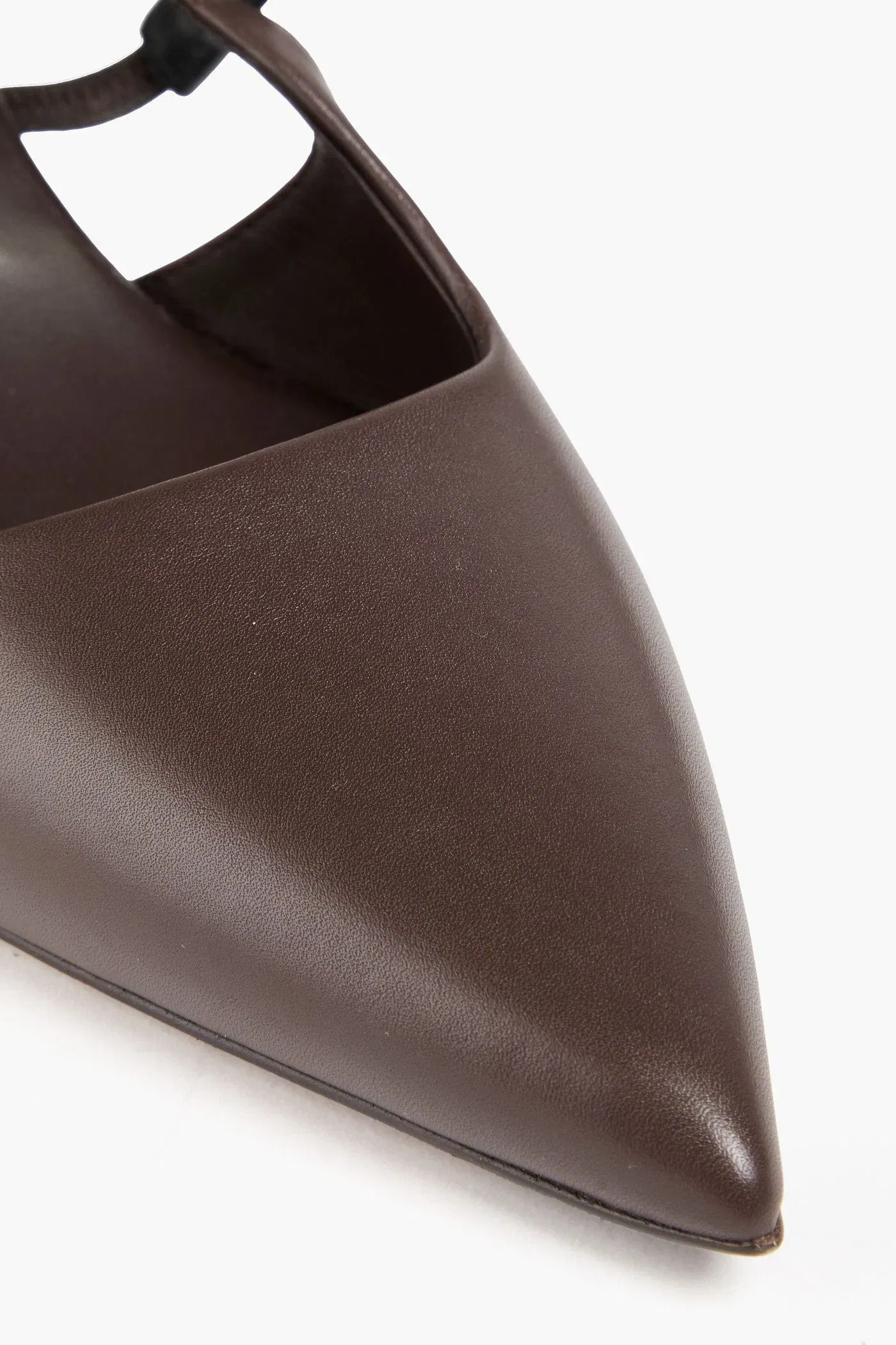Brunello Cucinelli Bead-Embellished Leather Slingback Pumps Chocolate Women's