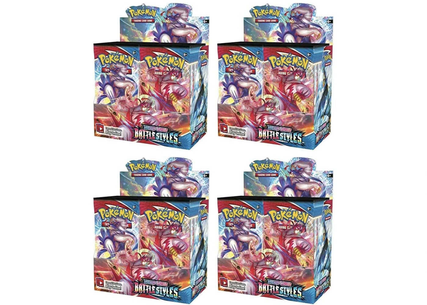 Pokemon Tcg Sword & Shield Battle Styles Booster Box 4X Lot