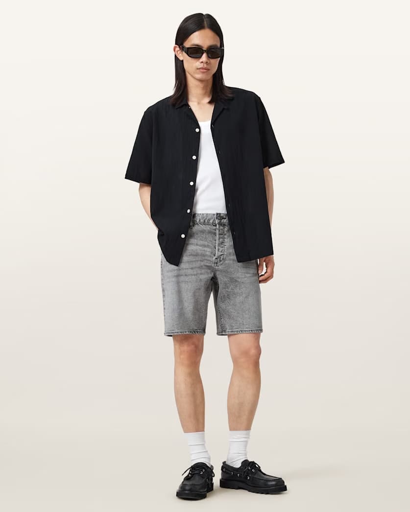 AllSaints Switch Skinny Fit Denim Shorts Grey
