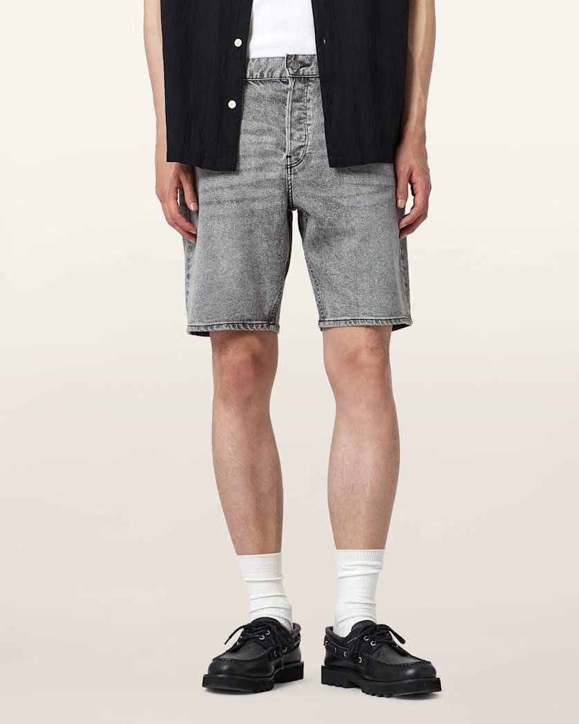 AllSaints Switch Skinny Fit Denim Shorts Grey