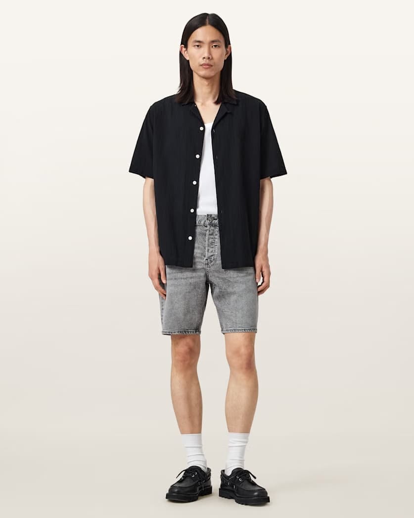 AllSaints Switch Skinny Fit Denim Shorts Grey